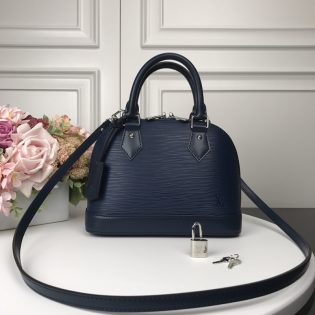 Louis Vuitton Alma BB EPI Handbag Navy Blue
