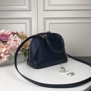 Louis Vuitton Alma BB EPI Handbag Navy Blue