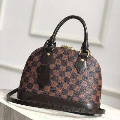 Louis Vuitton Alma BB Damier Canvas Handbag Brown