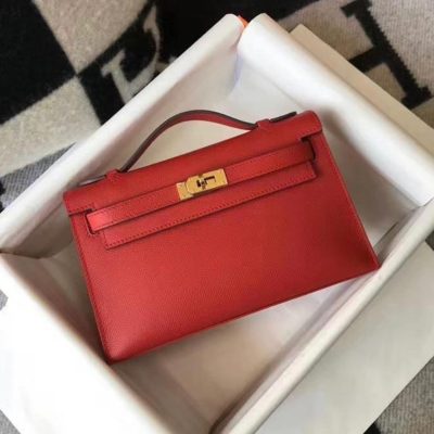 Hermès Kelly Pochette Mini Bag Red