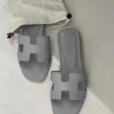 Hermes Oran Sandal Gray For Women