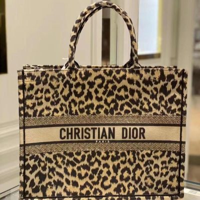Christian Dior Leopard Print Tote Bag For Women