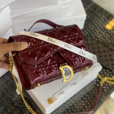 Christian Dior Leather Handbag With Chain