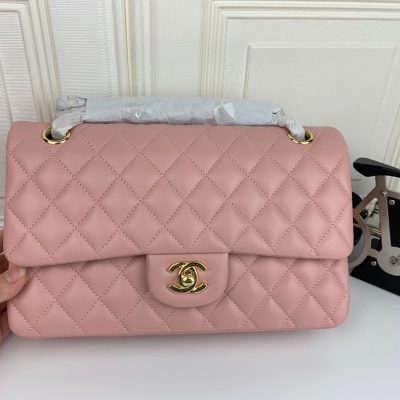 Chanel Classic Double Flap 25 Shoulder Bag Pink