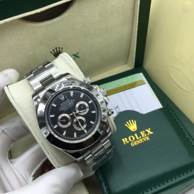 Rolex Watch For Men Silver And Black Face