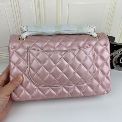 Chanel Classic Double Flap 25 Shoulder Bag Iridescent Pink