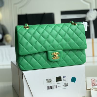 Chanel Classic Double Flap 25 Shoulder Bag Green
