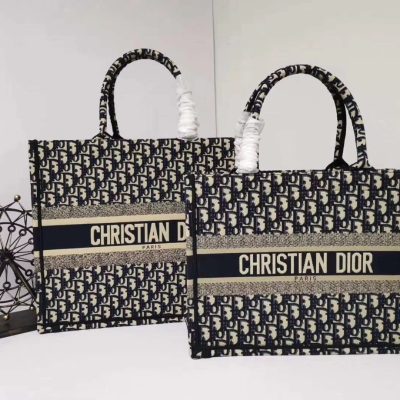 Dior Women Book Tote With Oblique Embroidery