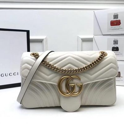 Gucci GG Marmont Matelassé Shoulder Bag White