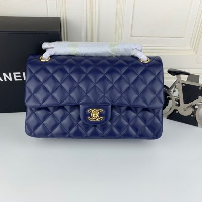 Chanel Classic Double Flap 25 Shoulder Bag Blue