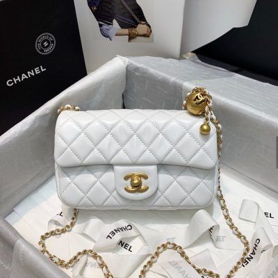 Chanel White Handbag – Flap Designer Bag