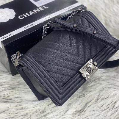 Chanel Boy V Caviar Handbags