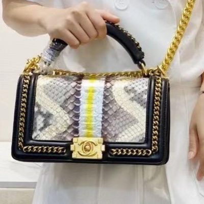 Chanel Le Boy Python Handbag