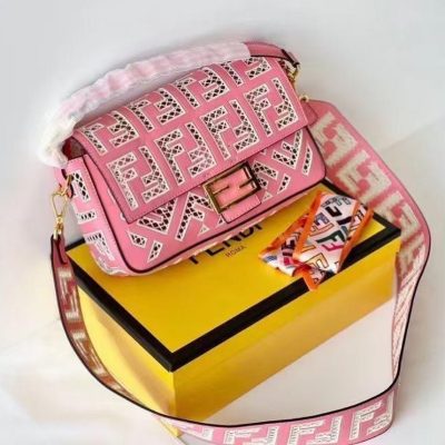 Fendi Baguette Leather Bag with FF Embroidery