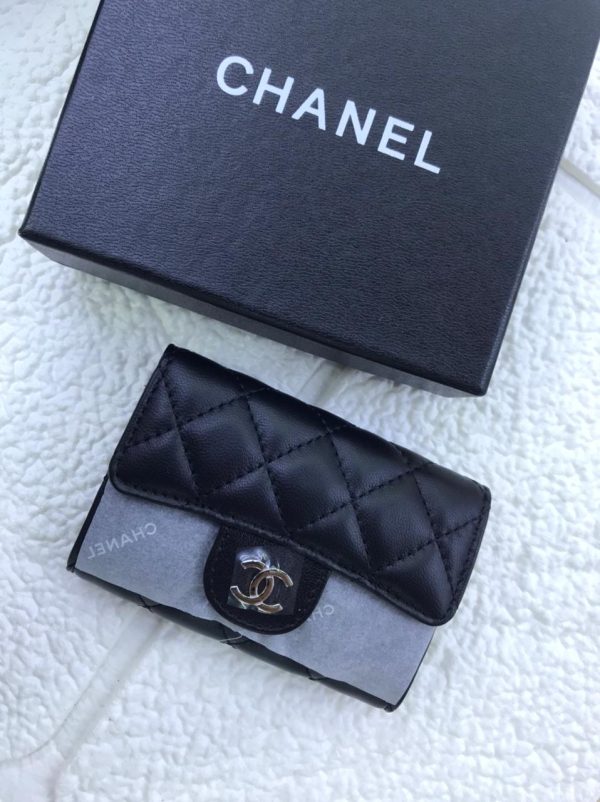 Chanel Black Caviar Classic Flap Card Holder