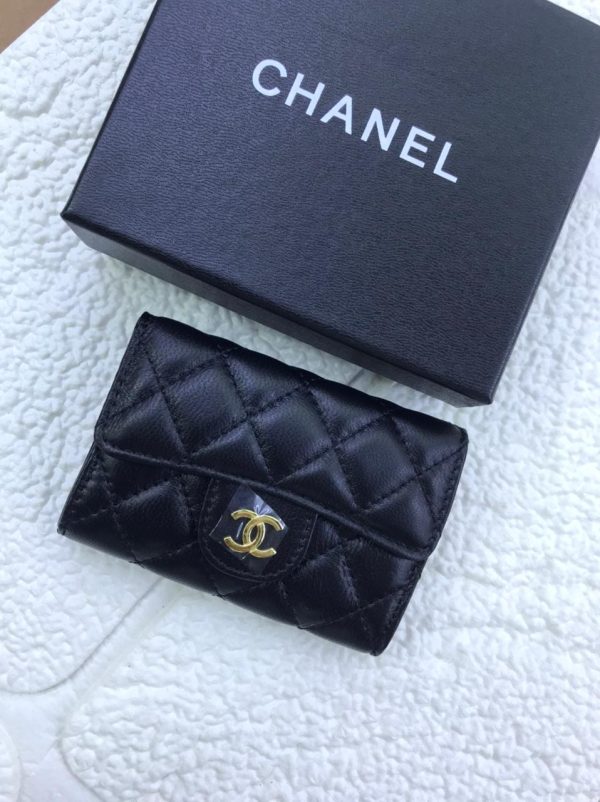 Chanel Black Caviar Classic Flap Card Holder