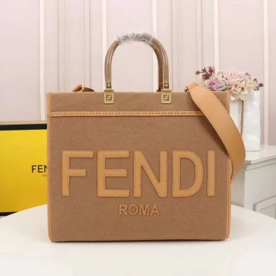 Fendi Sunshine Shopper Calf Leather Bag With Strap