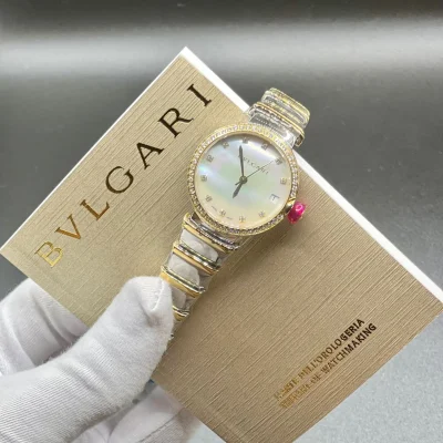 Latest BVLGARI Collection Two Tone Color Women's Wrist Watch