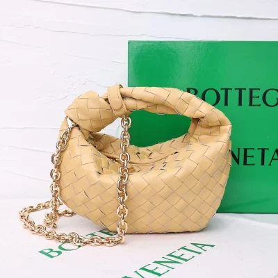 Bottega Veneta Women's Metallic Woven Leather Knot Handle Crossbody