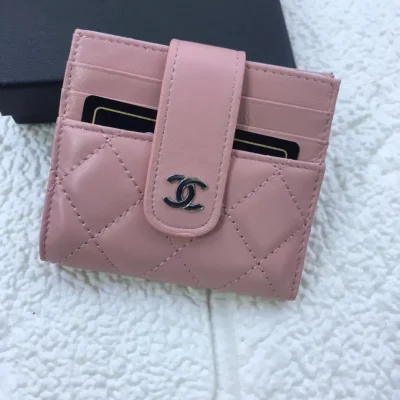 Chanel Quilted Logo Card Holder Wallet