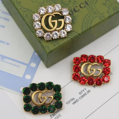 Gucci Double G Embellished Single Brooch Pin