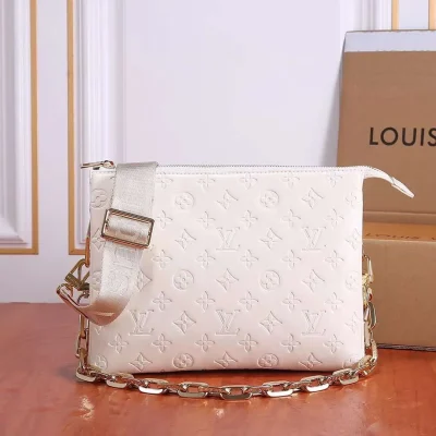 Louis Vuitton Cream Monogram Lambskin Coussin Shoulder Bag