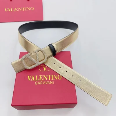 Valentino Garavani VLogo Crystal Embellished Reversible Belt