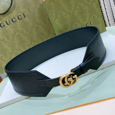 Gucci Black Textured Leather Waist Belt