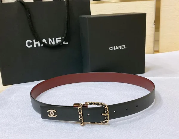 Chanel Blended Fabrics Chain Plain Leather Belt