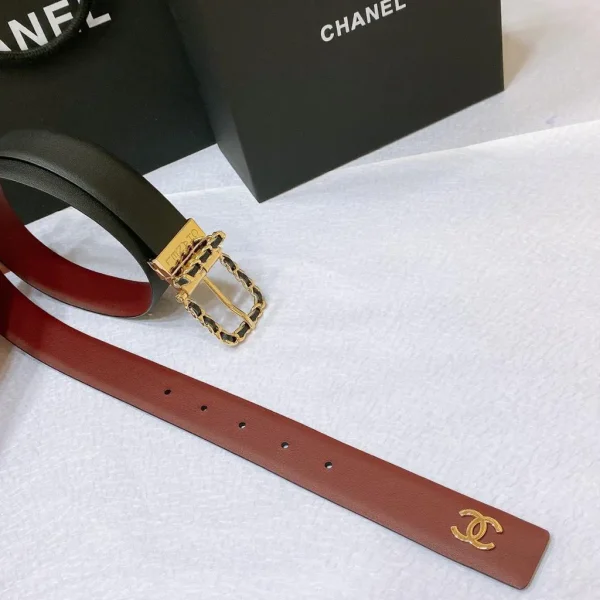 Chanel Blended Fabrics Chain Plain Leather Belt