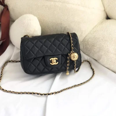 Chanel Mini Square Quilted CC Pearl Bag