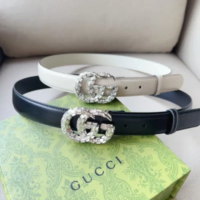 Gucci Double G Crystal-Embellished Belt