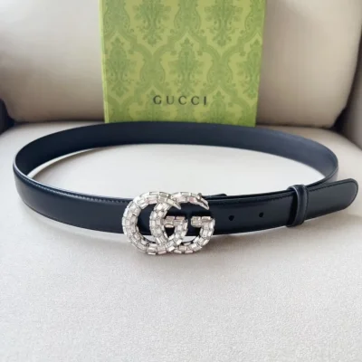 Gucci Double G Crystal-Embellished Belt