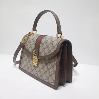 Gucci Small Ophidia GG Ebony Top Handle Bag